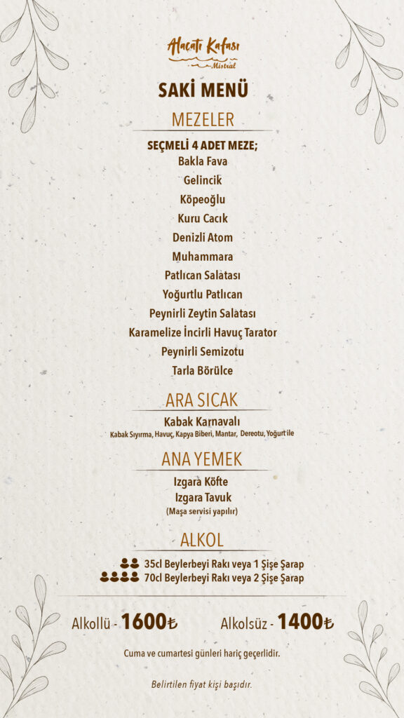 Restoran Menü Türkçe