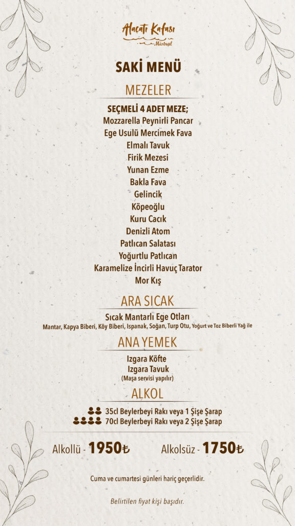 Restoran Menü Türkçe