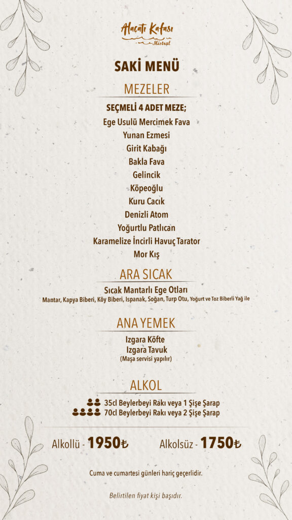 Restoran Menü Türkçe